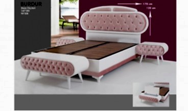Burdur Baza + Başlık 160x200 + Benç +Komodin 