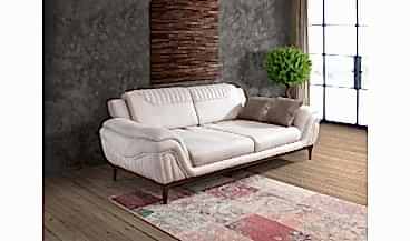 Açelya Nubuk Krem Koltuk Takımı 3+3+1 