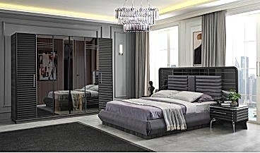 Asel Yatak Odası Takımı (Antrasit) 