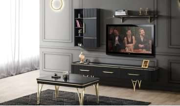 Almira Duvar Ünitesi (Siyah) 